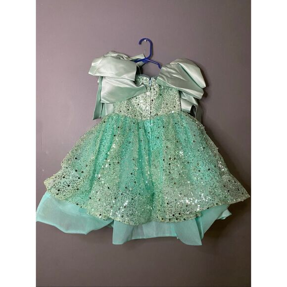 Pseadujcn Mint Teal Sequin Satin Bows Pageant Dress Formal Dress NWT 4 - Picture 8 of 12